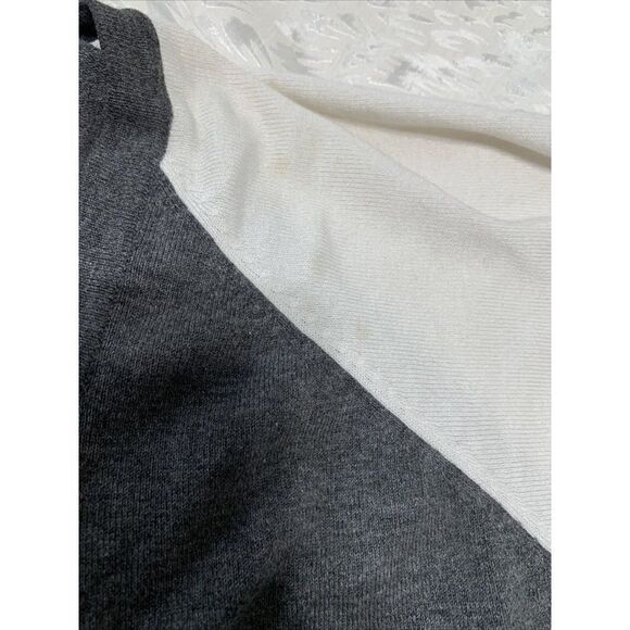 vertigo paris womens gray white long sleeve sweater cardigan medium large - Picture 7 of 9